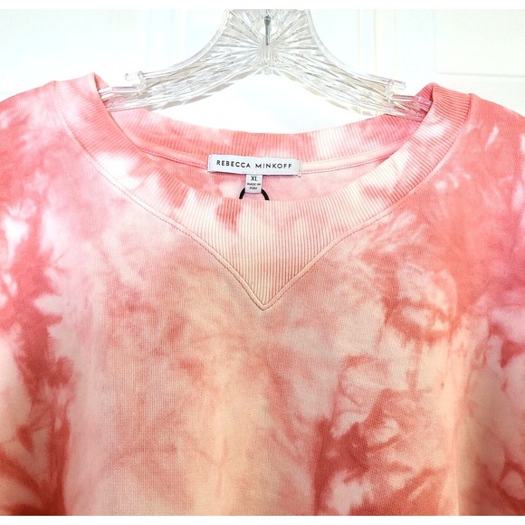 Rebecca Minkoff Rosie SweatshirtSize XL Tie-Dye Pink Pullover Balloon Sleeves - Picture 11 of 13